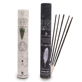 4x Tubos de Incenso Ancient Witch - Prosperidade – Pêndulo de Aventurina