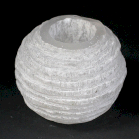 Suporte de vela de bola de neve de selenito- 8 cm