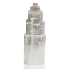 Candeeiro natural da torre de Selenite - 25 cm