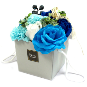 Bouquet Flores Sabão - Rosas Azules e clavel