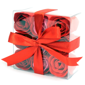 3x Set de 9 Flores de Sabão  - Rosas Vermelhas