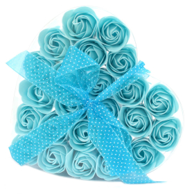 Set de 24 flores de Sabão  - rosas azul