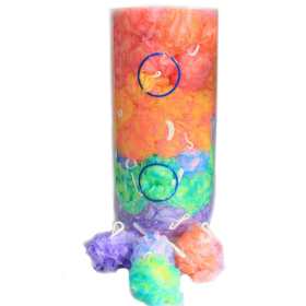 100x Tubos de exibição Scrunchie - Bastante Variegada 40gr 4 typos