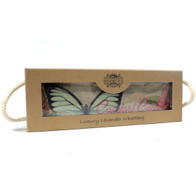 Saco de trigo lavanda de luxo em caixa de presente - borboleta e rosas