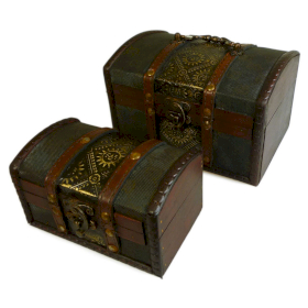 Conjuntos de 2 caixas coloniais - metal em relevo
