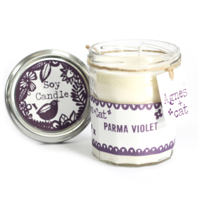 Vela em Jarra de Vidro - Violeta de Parma