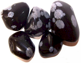24x Pedras Preciosas - Obsidiana Copo de Nieve