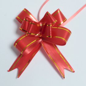 20x Mini laços de puxar - vermelho (embalagens com 10)