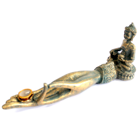 Buda antigo - Queimador de incenso de mãos