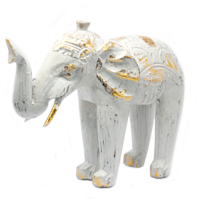 Escultura em Madeira Elefante - Ouro Branco