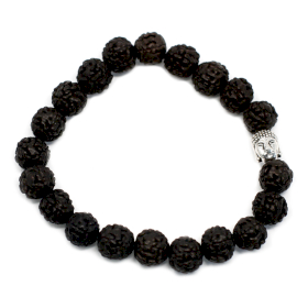 6x Pulseira Rudraksha Japa Mala Buddha - Escuro