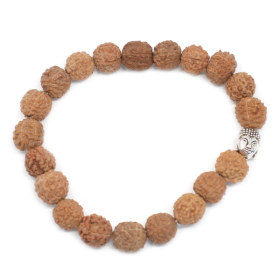 6x Pulseira de Buda Rudraksha Japa Mala - Natural