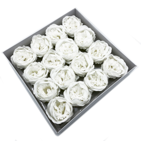 16x Flor de sabão artesanal - Peônia Ext Grande - Branca
