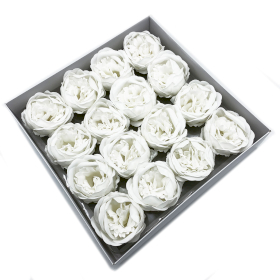 16x Flor de sabão artesanal - Peônia Ext Grande - Branca