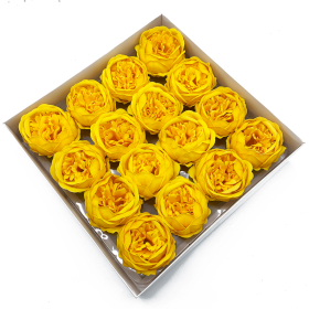16x Flor de sabão artesanal - Peônia Ext Grande - Amarela