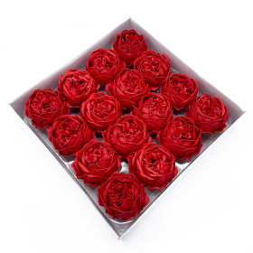 16x Flor de sabão artesanal - Peônia Ext Grande - Vermelha