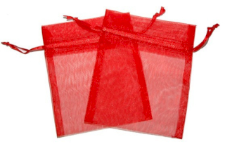 30x Bolsa de Organza - Vermelho