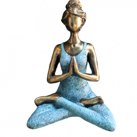 Yoga Lady Figure -  GOLD & Turqoise 24cm