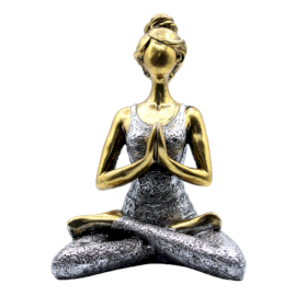 Yoga Lady Figure -  GOLD & Silver 24cm