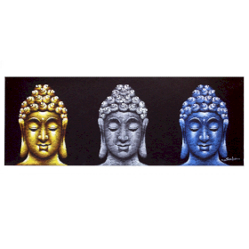 Pintura de Buda - Três Cabeças
