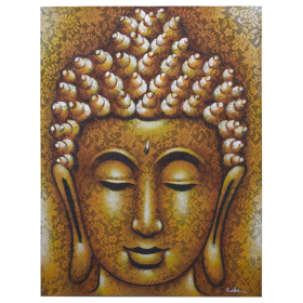Buddah Painting - Gold Brocade Detail