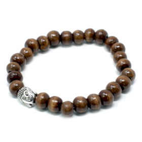 12x Contas marrons e pulseira Buddah