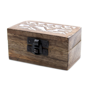 10x Caixa de madeira branca - caixa de comprimidos com design eslavo 3x1,5