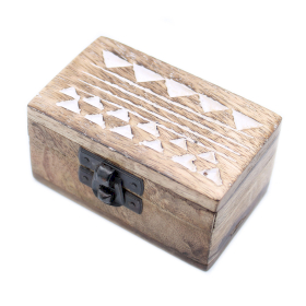 10x Caixa de madeira branca - caixa de pílulas de design asteca 3x1,5