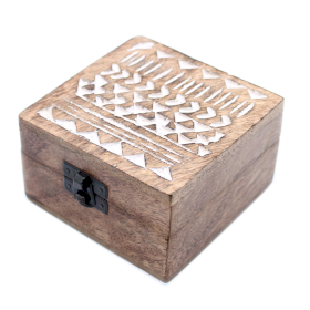 2x Caixa de madeira branca - design asteca 4x4