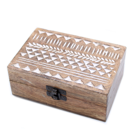 2x Caixa de madeira branca - 6x4 Aztec Design