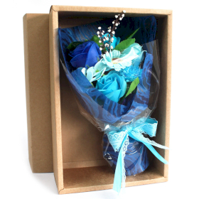 Bouquet flores Sabão em caixa - azul