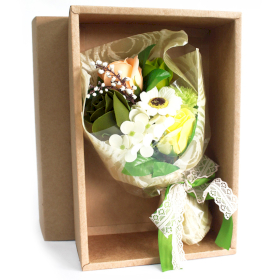 Bouquet flores Sabão em caixa - verde