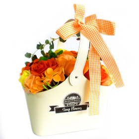 Cesta ramo de flores Sabão- Laranja