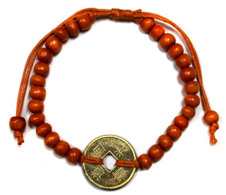 5x Pulseiras Feng-Shui da Boa Sorte - Laranja