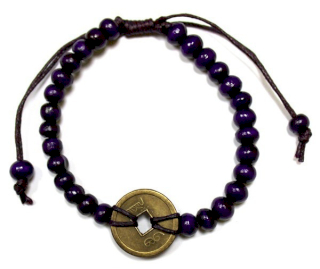 5x Pulseiras Feng Shui - Roxo