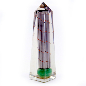 Orgonita do obelisco aventurina verde - 110x30 mm