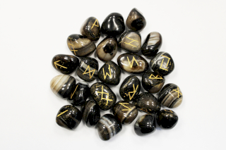 Bolsinhas com Pedras Rune Indiano - Ónix negro