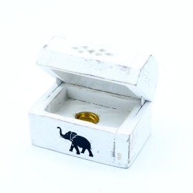 8x Porta-incenso Branco Lavado - Caixa de Fumaça Cone 8 cm