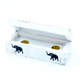 4x Porta-incenso Branco Lavado - Caixa de Fumaça Cone 15 cm