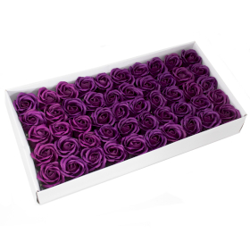 50x Flores Artesanas de sabão  - violeta escura