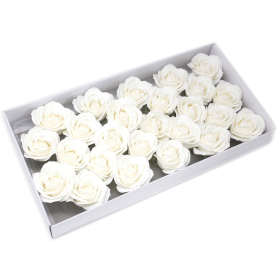 25x Flores Artesanas de sabão deco grande - branco
