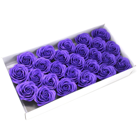 25x Flores Artesanas de sabão deco grande - violeta
