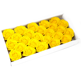 25x Flores Artesanas de sabão deco grande - amarela