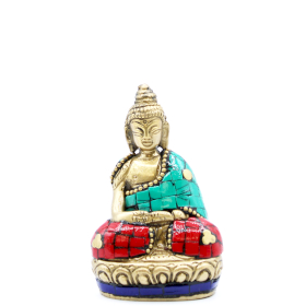 Figura de Buda de cobre - mãos para cima - 7,5 cm