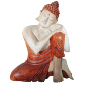 Estátua de Buda feita à mão - Pensamento de 25 cm