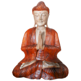 Estátua de Buda entalhada à mão - 60 cm de boas-vindas