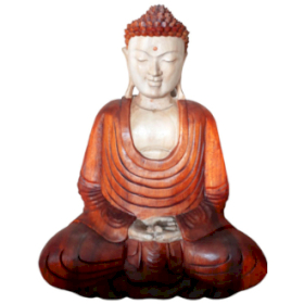 Estátua de Buda feita à mão - 40 cm mãos para baixo