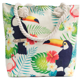 Sacos de compras com alça de corda  - tucano tropical