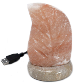 USB Candeeiro de sal do Himalaia em forma de folha (Multi)