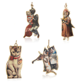 12x Vintage Victorian Cats Bauble